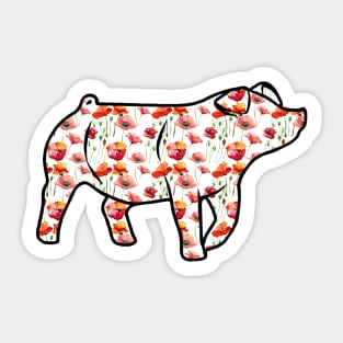 Watercolor Poppy Pig Silhouette 1 - NOT FOR RESALE WITHOUT PERMISSION Sticker